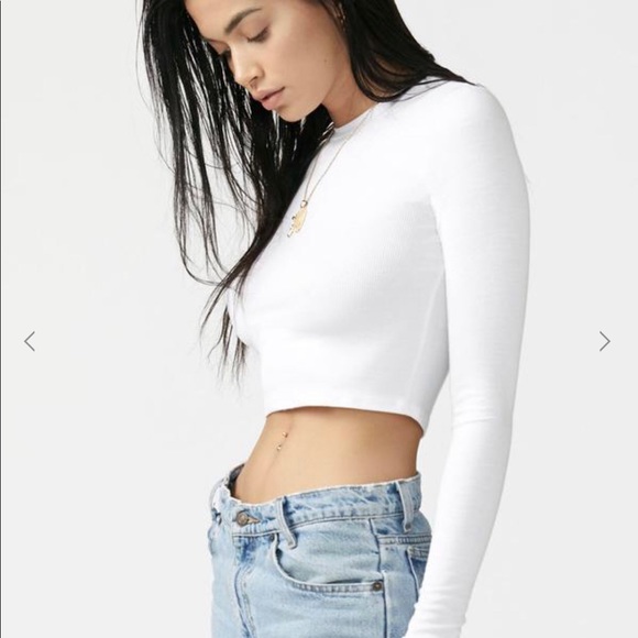 Joah Brown Tops - JOAH BROWN crew neck long sleeve crop